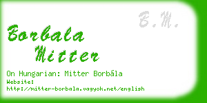 borbala mitter business card
