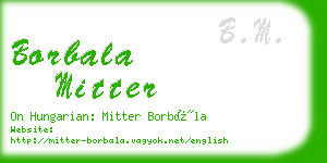 borbala mitter business card